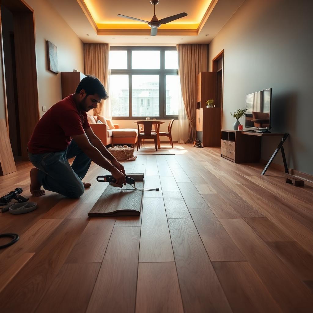 Laying engineered hardwood, room-by-room